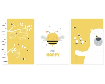 ПОСТЕРЫ, КАРТИНКИ для детей BEE HAPPY 3 х А4