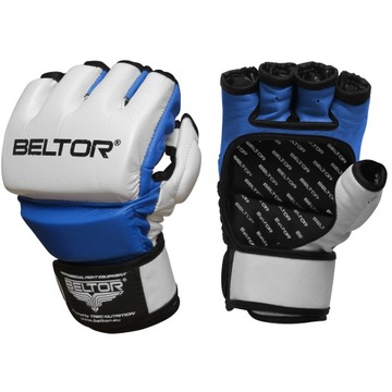 BELTOR RĘKAWICE TRENINGOWE MMA ONE SKÓRA NATURALNA SKÓRZANE L + ETUI
