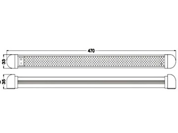 LAMP 30 LED поворотный 47см дополнительное освещение ящика для кемпера 12В 24В