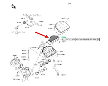 ВОЗДУШНЫЙ ФИЛЬТР Kawasaki ZX6R 636 2003-2004 гг.