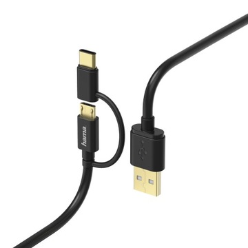 «2в1» USB-microUSB/Type-C 1 м / HAMA