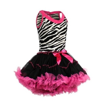 POPATU sukienka ZEBRA taniec TUTU SK663 128-134cm