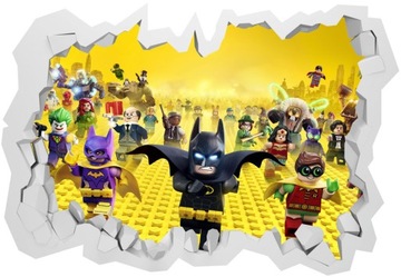 Naklejki na ścianę dla dzieci 3D Lego Batman 130x90