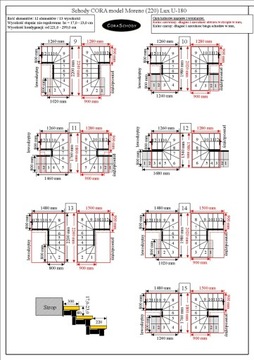 Модель лестницы DUED Moreno 220 Lux U180 12 элементов