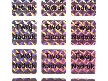 16x16mm hologram tetragon 1000szt TWÓJ NADRUK