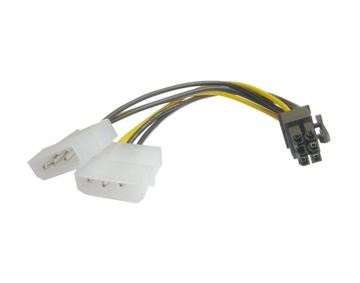 2xMOLEX 4-контактный адаптер PCI-E 6-контактный для видеокарт