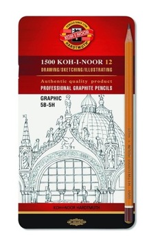 Набор карандашей для рисования 5B-5H KOH-I-NOOR, 12 шт.