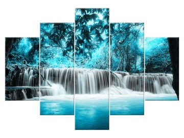 Image on canvas waterfall 150x105 christmas tree 2551a_ 5h, фото
