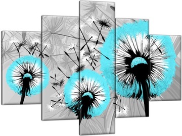 Image abstraction dandelions 150x105 centimeters blue, фото