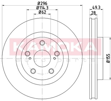 2x kamoka brake disc toyota rav 4 06 - front, фото