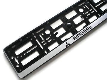 Frame silver with the inscription under tablice registrations mitsubishi, фото