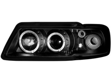 Audi a3 96-03 headlights angel eyes black rings, фото