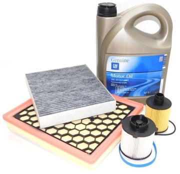 Oil 5w30 5l+ 4 x filter opel insignia 2.0 cdti, фото