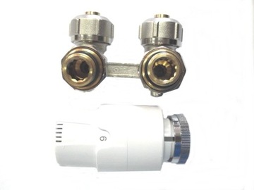 Set to radiators v block angle valve pex+ head+ calipers pex 16, фото