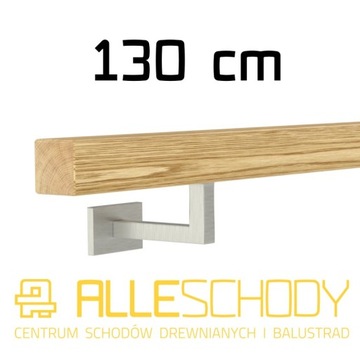 Handrail wall-mounted wooden 40x40 130cm oak color, фото