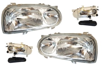 Vw golf 3 91-99, headlight lantern h1+ h1 new left+ right, фото