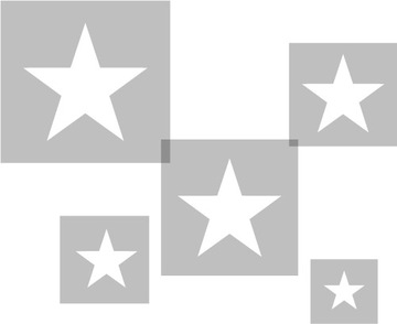 Template painting reusable 5 pcs - stars 2, фото