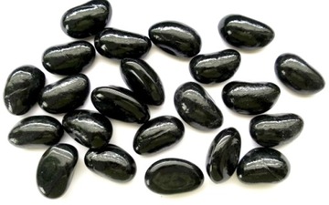 Pebbles peas glass black white mix 25 pcs, фото