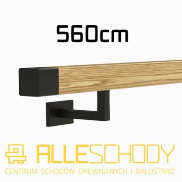 Handrail wall-mounted wooden 40x40 oak painted, фото