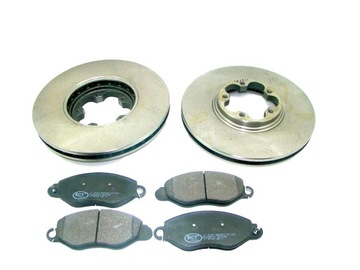 Disks x2+ pads ford transit 2000- front occasion, фото