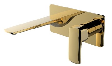 Washbasin faucet wall-mounted gold royal modern, фото