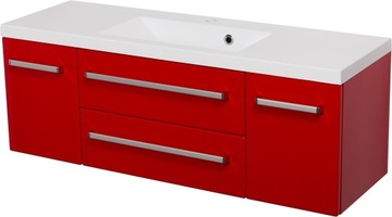 Focus furniture for the bathroom red cabinet+ washbasin 120, фото