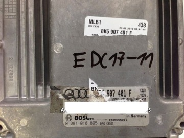 Ecu audi q5 a5 3. 0tdi 0281018895 8k5907401f в комплекте, фото