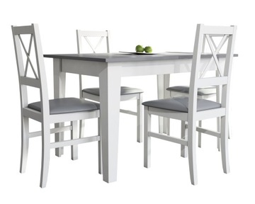 Modern set stand+ 4 white chairs, фото