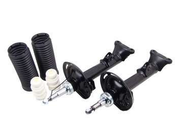 Shock absorbers x2 front+bumpers+protection mercedes class c w204, фото