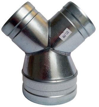 Редукционный тройник 1x120 / 2x100 мм, вытяжной шланг spiro