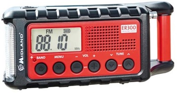 Radio Outdoorowe FM Midland ER 300 z korbką, solar