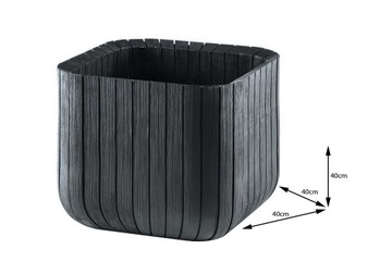 Keter Cube Wood Planter L антрацитовый цветочный горшок