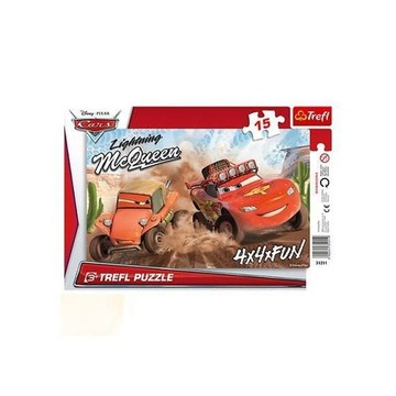 Puzzle ramkowe 15 Auta 2 Wyścig na pustyni TREFL