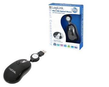 Мышь LOGILINK Mini USB с втягивающимся кабелем