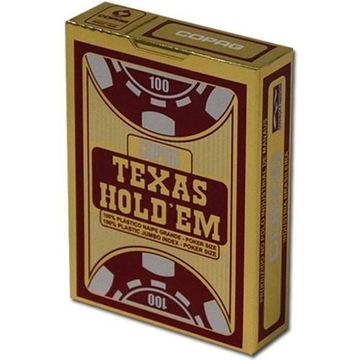 Karty do gry Texas Hold'em jumbo, czerwone