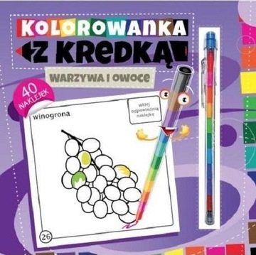 Kolorowanka z kredką Warzywa i owoce Marcin Południak