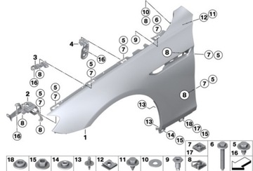 NOWY błotnik przedni prawy BMW F06 F12 F13 OE