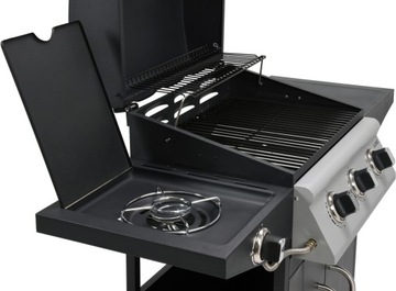 GRILL GAZOWY OGRODOWY 3+1 LUND 12,8 KW PALNIK BOCZNY PORCELANOWY RUSZT