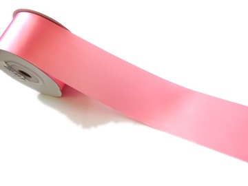 WSTĄŻKA 60mm SATYNOWA tasiemka JASNA RÓŻOWA rolka 50m