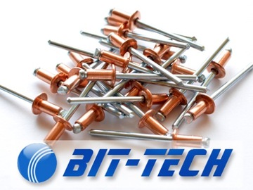 Заклепки потайные медные Cu/St 4х8 10шт.