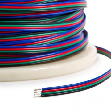 KABEL Przewód RGB Taśma LED 4 żyły ścieżki 4x0,22