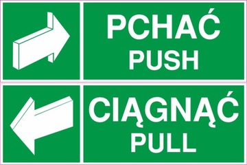 Naklejki Ciągnąć-Pchać push-pull 8x24 cm biało-zie