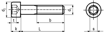 Черный винт с внутренним шестигранником M6x12, черная оцинковка, 10 шт.