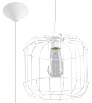 Lampa Sufitowa Wisząca CELTA Biała E27 SOLLUX