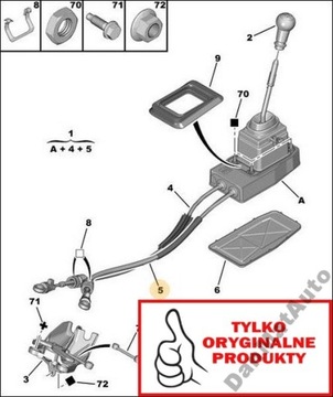 ТРОС ПЕРЕКЛЮЧЕНИЯ ПЕРЕДАЧ CITROEN C5 407 9800977680