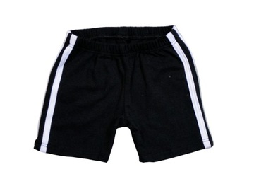 Legginsy krótkie spodenki na WF paski czarne 146