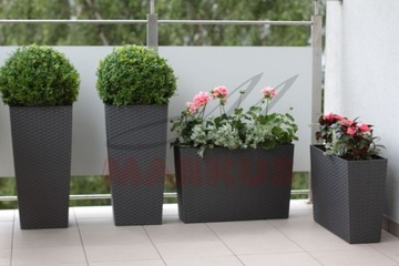 Вазон Finezja Rattan 19x19 h36 + вставка