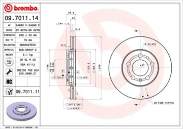 Диски и колодки Brembo ПЕРЕДНИЕ AUDI A2 A3 8L 256мм