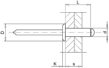 Заклепки потайная заклепка окрашенная коричневая Al/St 4x6 10 шт.