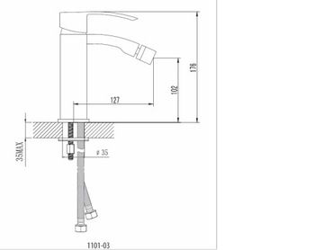 Sapho GINKO 35 смеситель для биде хром 1101-03